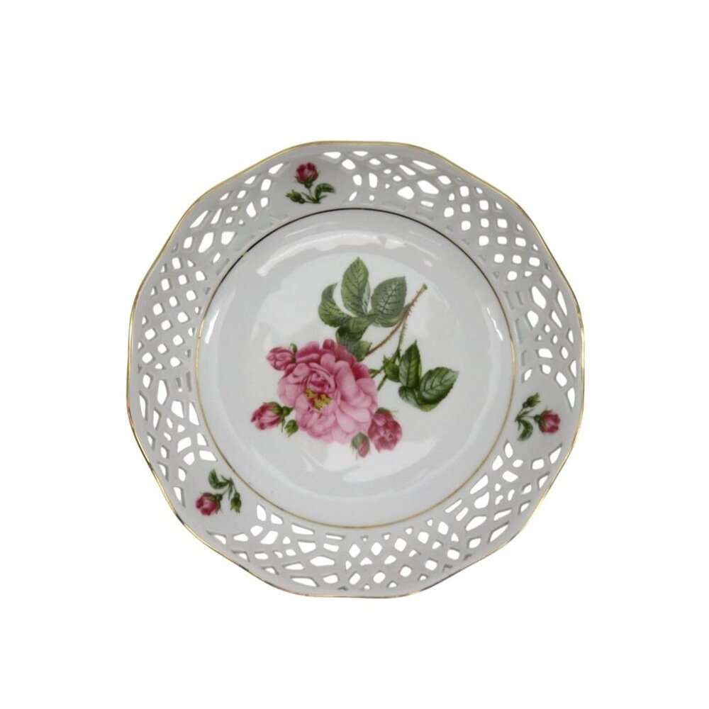 Bavaria Arabella Atelier Porzellan Floral Reticulated Bowl Vintage
